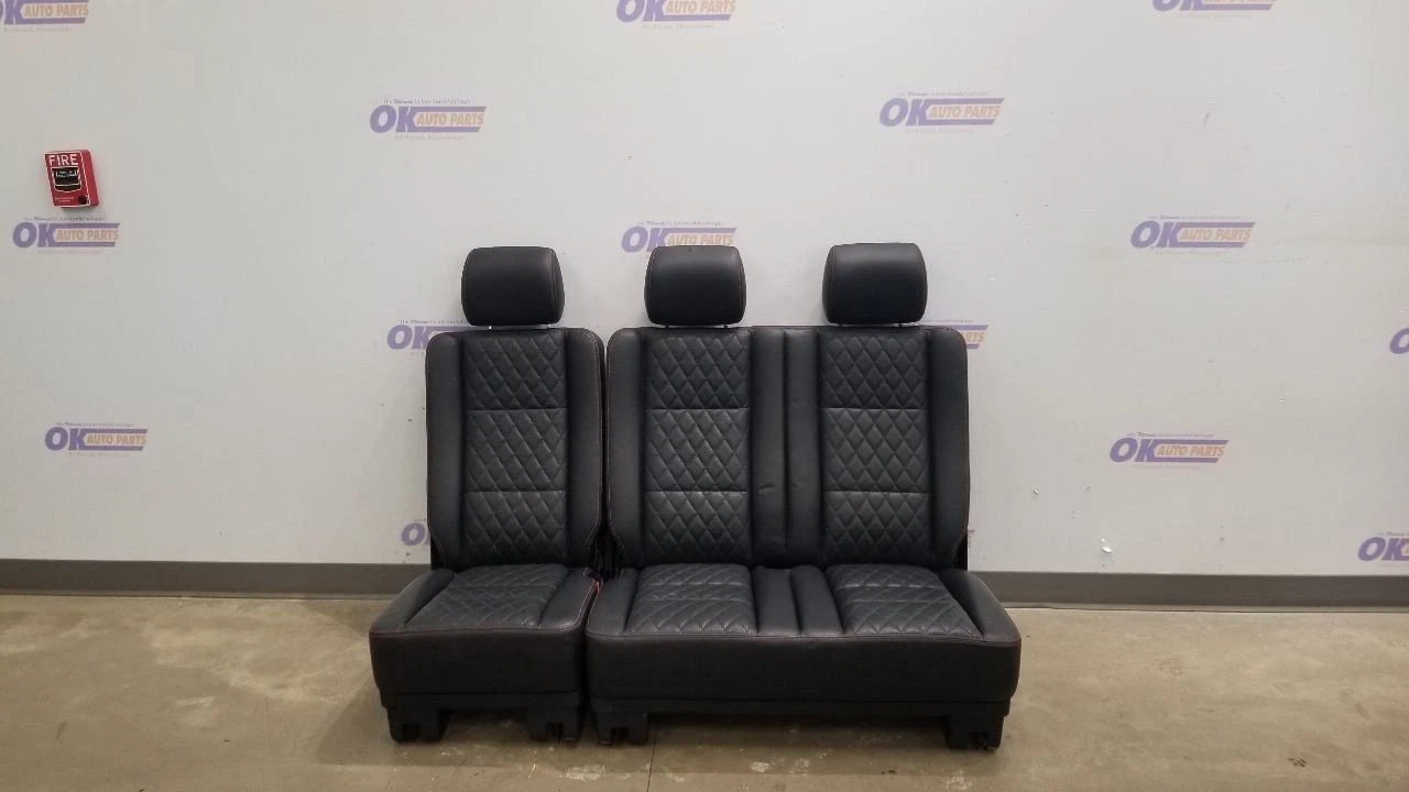 MERCEDES BENZ G63 AMG W463 COMPLETE REAR SEAT ASSEMBLY BLACK LEATHER