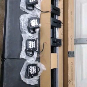 JEEP-400 LBS Roof Rack Cross Bars with 4 Pcs LED Lights  2007-2025 Jeep Wrangler JK JKU JL JLU Unlimited & Gladiator JT Hardtop, Roof Rail Crossbars Cargo Carrier Rooftop Luggage